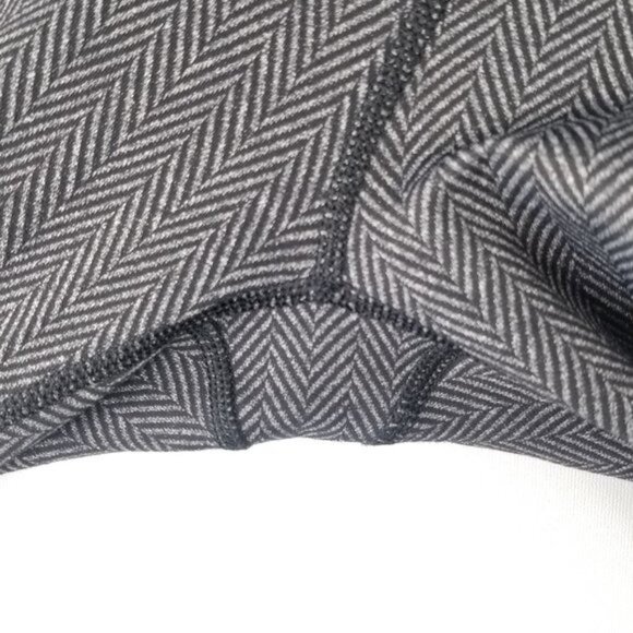 Lululemon Pace Rival Crop 22" Leggings Size 4 Giant Herringbone Heathered Black - Picture 5 of 8